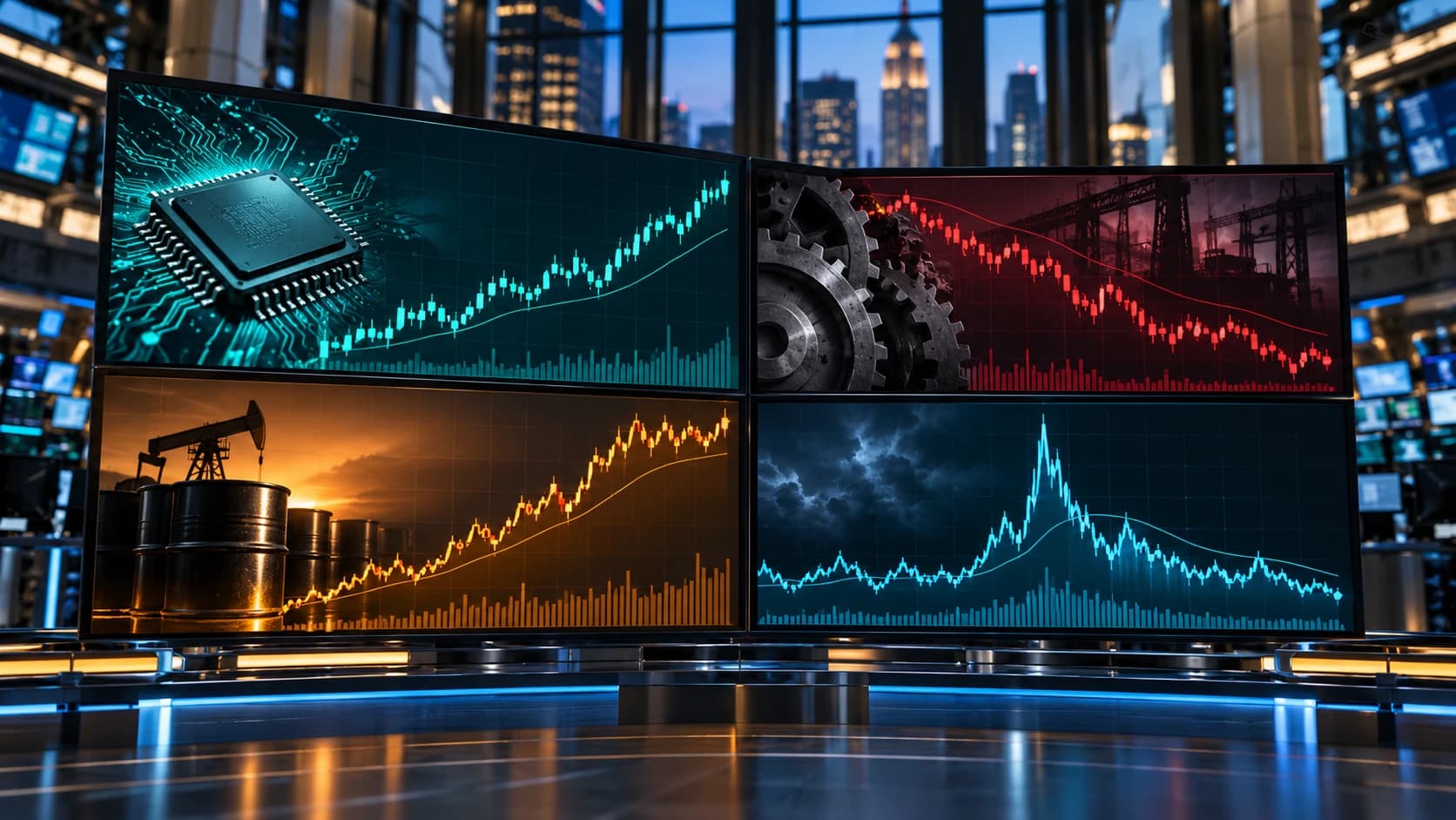 Nasdaq Turns Positive as VIX Falls Below 20, but Dow Remains 1% Lower