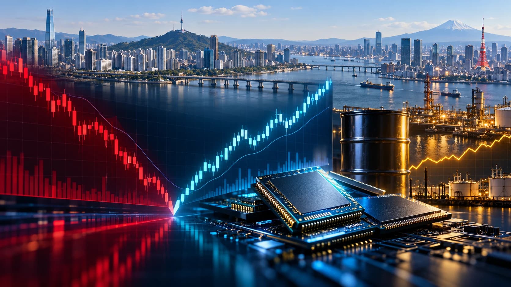 KOSPI Erases Most of 4.1% Drop as SK Hynix Gains 2.5% and Brent Reaches $114