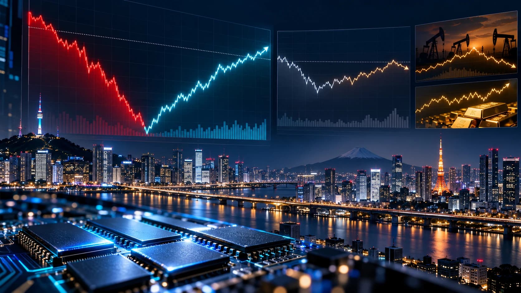 KOSPI Reverses a 4.1% Fall to Close Higher as SK Hynix Jumps 4.4%