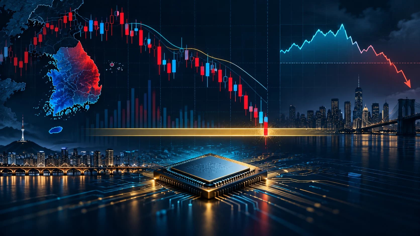 KOSPI Falls 4.1% Towards 5,488 as Nasdaq Futures Turn Lower